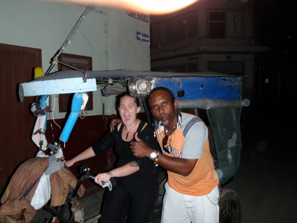 Previous rickshaw driver in Havana, 2009.
