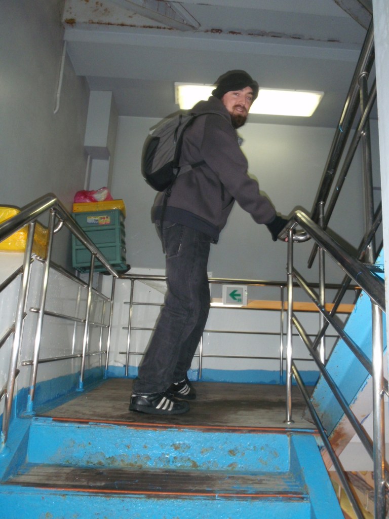 Following the man to our dinner