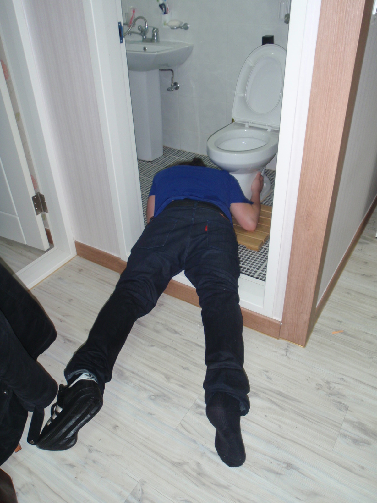 What not to do - drink soju until collapsed in a puddle of purple